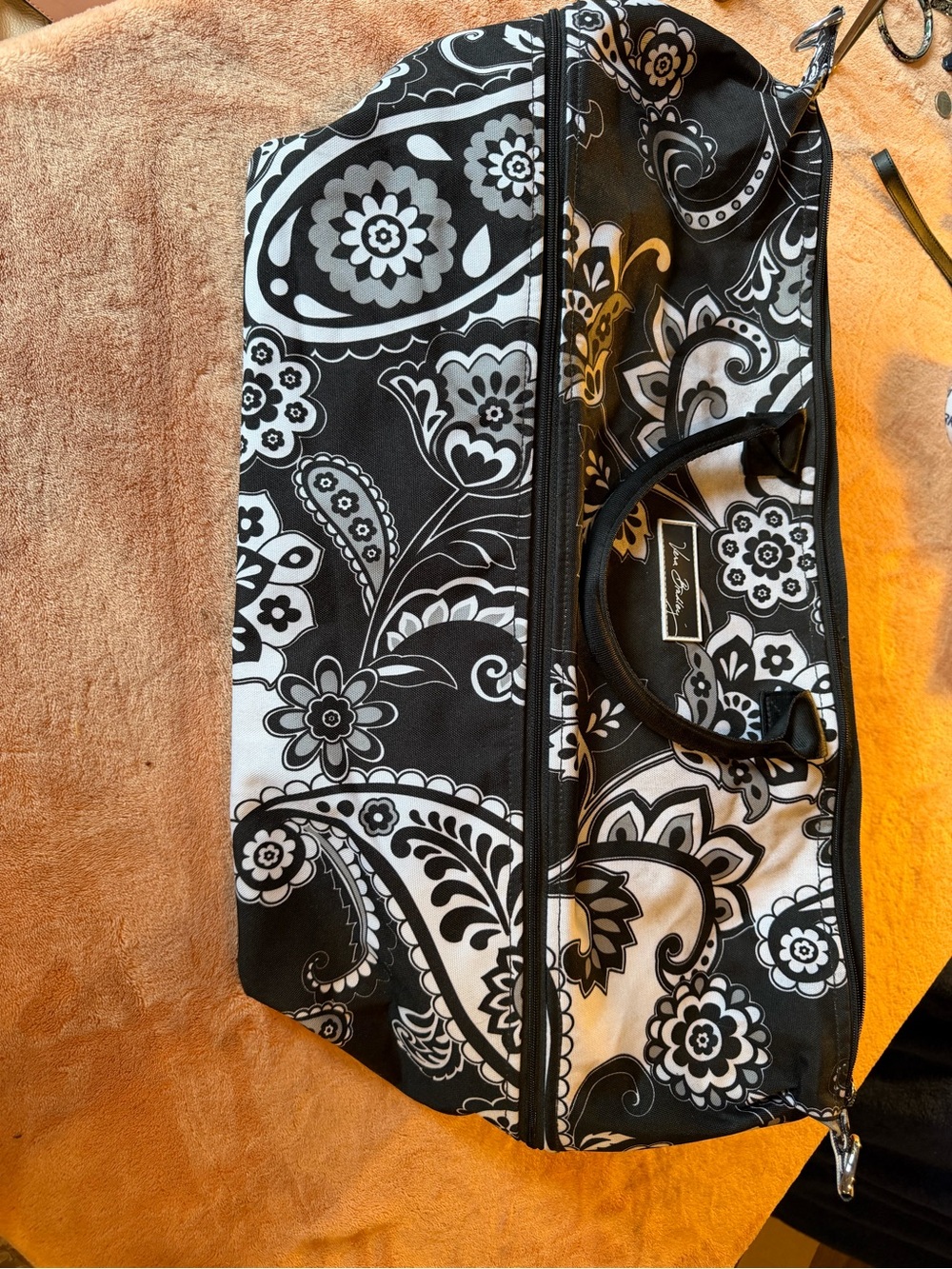Vera Bradley Black and White Floral Paisley Tote